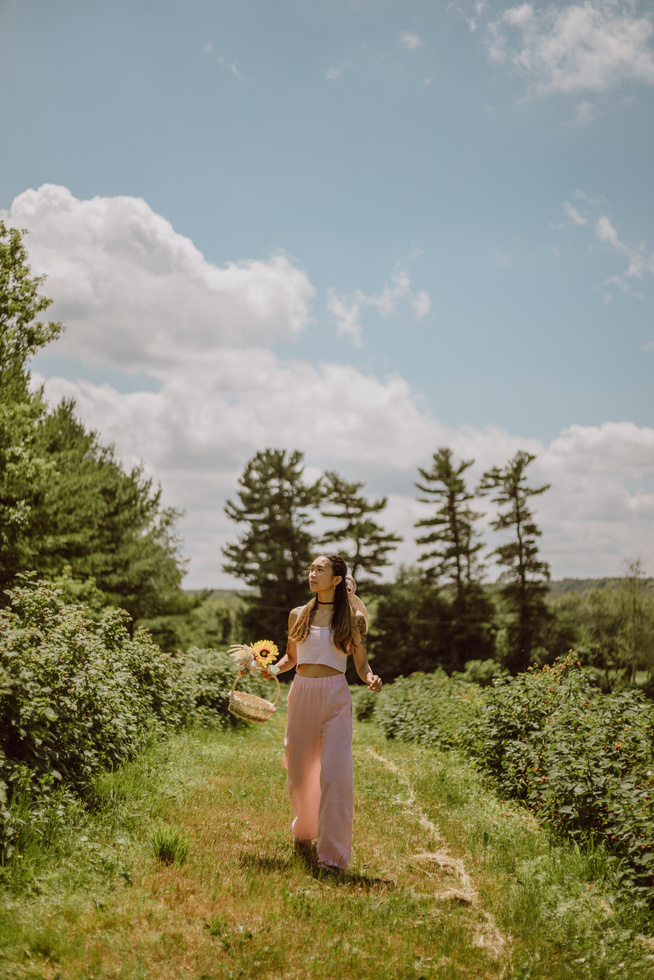 Woman Walking in the Countryside